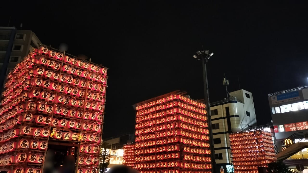 夜の提燈山車